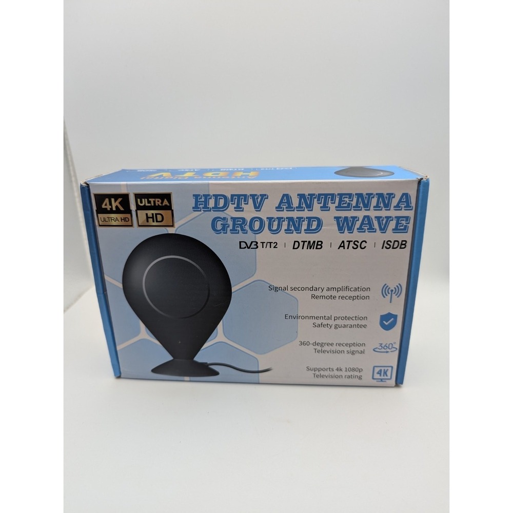 HDTV Ground Wave Indoor TV Antenna 4K Ultra HD Signal Booster Degree 800+ Miles